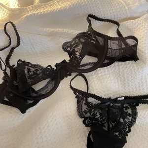 Women's Black Lace Bra and Thong <b>Set</b> Ultra-thin See Through <b>Sexy</b> Bra <b>Set</b> French Intimates Comfortable Lingerie <b>Set</b> for Women - Product Image 5