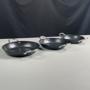 29.5cm çift saplı yapışmaz düzleştirici Pan Stir-Fry Wok dayanıklı mutfak kızartma tavası indüksiyon ve gaz ocaklar için - Product Image 2