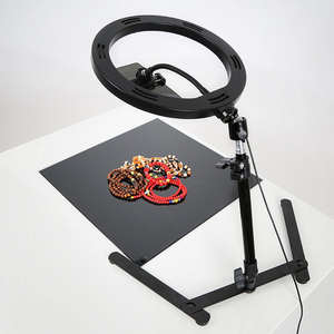 Luce ad Anello LED per Fotografia e Video <span class=keywords><strong>YouTube</strong></span>, 26CM, con Treppiede, Telecomando, Illuminazione per Selfie e Riprese di Cucina - Product Image 1