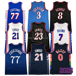 Modèle Homme 2026 Cousu # Maillot de basket-ball 23 Jaylen Brown Joel Embiid Iverson # 3 Tyrese Maxey VJ Edgecombe Jared <span class=keywords><strong>McCain</strong></span> Retro S-2XL - Product Image 1