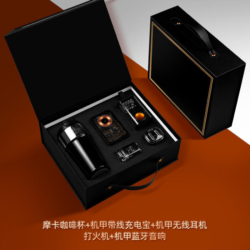 [Ensemble de 5 pièces sur le thème des méchas] Tasse à café, batterie externe, écouteurs Bluetooth, haut-parleur Bluetooth, briquet