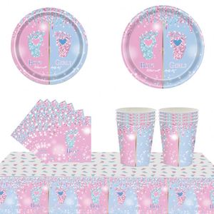 2026 Gender Reveal <b>Paper</b> Towels <b>Tablecloth</b> 9Pcs Baby Shower Gift Set for Party - Product Image 3
