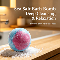 Bombe de bain effervescente au sel marin naturel, marque privée, boule de sel de bain aromatique quotidienne pour le corps, nettoyante, pour spa, logo personnalisé acceptable