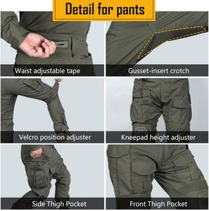 Atacado Jaqueta Calça ACU BDU Combate Tático Uniforme G3 Calças Camuflagem Uniforme - Product Image 4