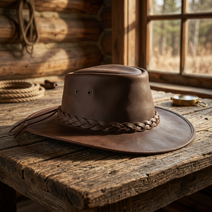 Antique Genuine Leather Cowboy <b>Hats</b> BS International Premium Quality Fashion Unisex Casual Travel Beach Picnic Cycling Four - Product Image 1