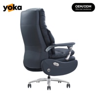Fauteuil électrique intelligent en cuir : Siège ventilé, accoudoirs articulés, fauteuil inclinable robuste pour bureau à domicile