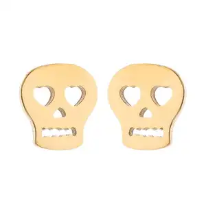 Fashion New Stainless Steel Ear Clip Skull Earrings Student Halloween Gift Jewelry Wholesale