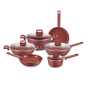 Casseroles en aluminium moulé avec revêtement en <span class=keywords><strong>pierre</strong></span> de granit céramique antiadhésive de luxe Casseroles Casseroles Wok Poêle à frire Marmites de cuisson Batterie de cuisine - Product Image 1
