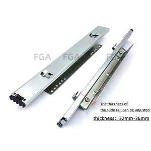 Glissières de tiroir à roulement à billes en acier de 45 mm pour armoire de cuisine, à fermeture douce, pliables en 3 sections, à montage latéral - Product Image 5