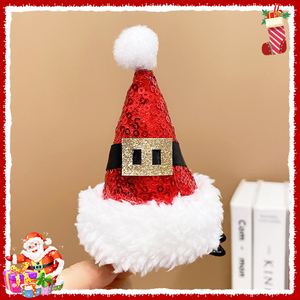 <b>Winter</b> Christmas Santa Hat Hair Hairclip Hairgrips Santa Hairpin Reindeer Christmas Hair Clips - Product Image 5