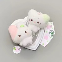 Porte-clés pendentif en peluche personnalisé en forme de petit lapin porte-bonheur, rembourré en coton PP, vente en gros