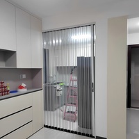 Porte pliante en cristal - Panneau PC transparent pour commerce - Cloison gain de place - Porte intérieure moderne transparente