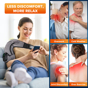 Heating Vibration Shoulder Massager <strong>Neck</strong> &amp; Shoulder Arthritis <strong>Pain</strong> Relief Wrap Belt Device - Product Image 4
