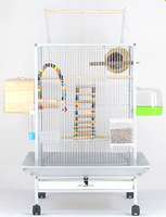 Cage à oiseaux multifonctionnelle en métal, villa aviaire avancée, cage à perroquet