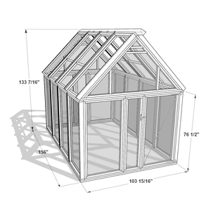 Vérins et maisons en verre Cèdre encadré Hobby Green House <span class=keywords><strong>Serre</strong></span> en bois pour l'extérieur, maison chaude de jardinage avec évent de toit - Product Image 5