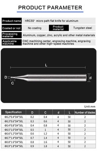 <span class=keywords><strong>Fraise</strong></span> en métal dur personnalisée de haute qualité-Outils CNC de <span class=keywords><strong>fraise</strong></span> en bout Micro-plat pour l'<span class=keywords><strong>aluminium</strong></span> - Product Image 5