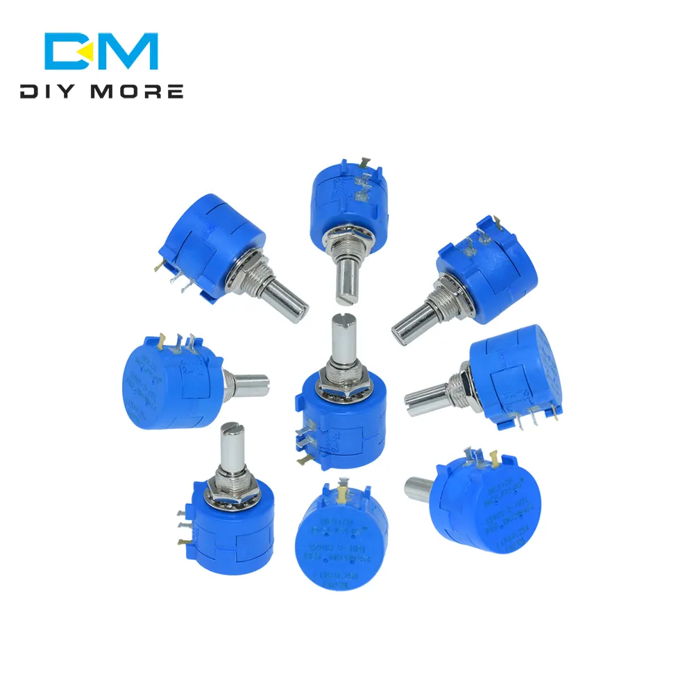 3590S-2-103L 3590S 10K Ohm Potensiometer Multiputaran Presisi 10 Cincin Resistor Dapat Disesuaikan