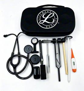 Stéthoscope cardiologique noir, kit d'outils de diagnostic avec étui de transport pour une utilisation à domicile et en clinique - Product Image 3