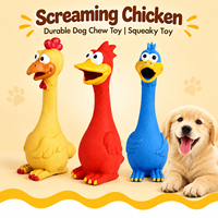 Jouet pour chien Poulet hurlant en caoutchouc naturel, jouet à mâcher couineur, jouet amusant pour animaux de compagnie, vente en gros OEM