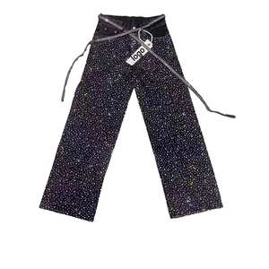 Jeans de Diseño para Hombre, Estilo Vintage Lavado con Diamantes Retro, Corte Holgado, Dobladillo sin Rematar y Diseño Completo con Pedrería, Estilo Urbano - Product Image 3