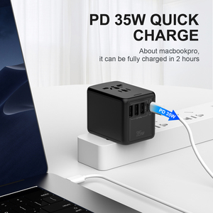 ปลั๊กแปลงไฟอัจฉริยะอเนกประสงค์ 35W 5V/2A ปลั๊กแปลงไฟสำหรับเดินทางระหว่างประเทศ ปลั๊กต่อพ่วง ชาร์จไฟอัจฉริยะ - Product Image 3