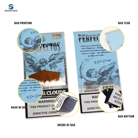 Bolsa de Plástico Mylar con Cierre, Sellada por Tres Lados, para Cigarros Pre-enrollados, con Logotipo Personalizado en Papel de Aluminio Suave al Tacto