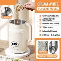 Aanpasbare multifunctionele Duitse sojamelkmaker, mini, roestvrij staal, 1000ml capaciteit, huishoudelijke blender, sapcentrifuge, automatisch