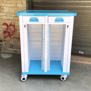 Medical <b>Record</b> Cart Plastic 2 Drawer Individual Lock Hospital Trolley Commercial Furniture - Product Image 1