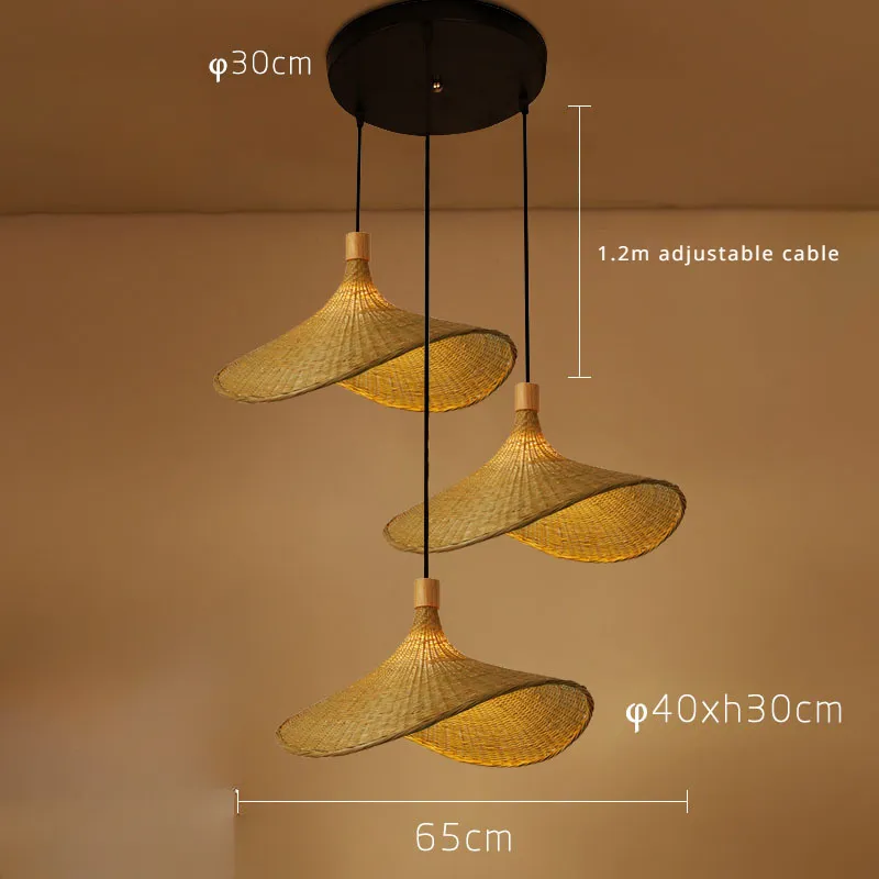 カバー家の装飾床天井ランプシェード手作りナチュラルランプバスケット竹籐ペンダントライト