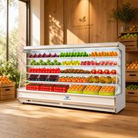 Congélateur Commercial Multidecks Ouvert pour Supermarché, Réfrigérateur à Rideau d'Air pour Légumes et Fruits