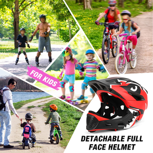 <span class=keywords><strong>Casco</strong></span> de Equilibrio para Niños, Doble Propósito, para Bicicleta, Patinaje, Protección Facial Completa, Correa de Mentón Extraíble - Product Image 6