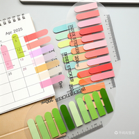Offre Spéciale – Bloc-notes autocollants Morandi multicolores en PET semi-transparent, personnalisables, 200 feuilles, avec règles