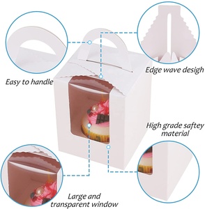 Trắng Duy Nhất Cupcake Tàu Sân Bay Số Lượng Lớn Trắng Cá Nhân Cupcake Container Holders Hộp Bao Bì Hộp Cho Cupcakes - Product Image 3
