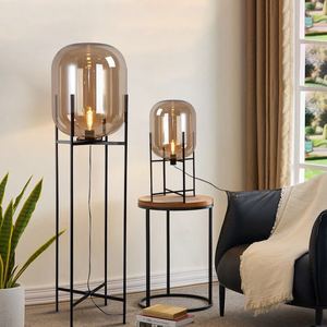 Postmoderne créatif minimaliste designer hiver melon <span class=keywords><strong>verre</strong></span> lampadaire nord européen vent chambre chevet hôtel lampadaire - Product Image 2