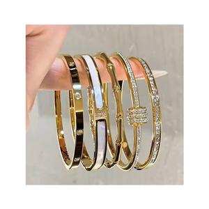 Women's Classic Anniversary Stainless Steel Bracelet Cross Border Multi Strategic Competitive B2B Price Laser <b>Engraving</b> Black - Product Image 1