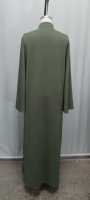 Robe longue élégante pour femmes musulmanes, style designer, avec logo personnalisé OEM, vert, mode modeste, manches longues