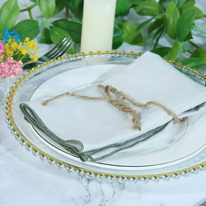 Servilletas de lino bordadas de estilo clásico hechas a mano, servilletas de tela de champán reutilizables de calidad, fiesta en casa, uso en avión, exquisito - Product Image 4