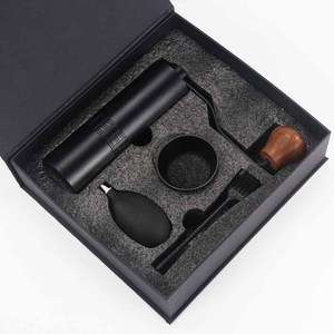 Caja cuadrada de acero inoxidable para café, Cubo de café con Base de madera, Espresso - Product Image 4