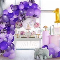 Kit de 104 ballons violets pour guirlande d'arche, idéal pour décorations de fête d'anniversaire, baby shower pour filles et accessoires photo