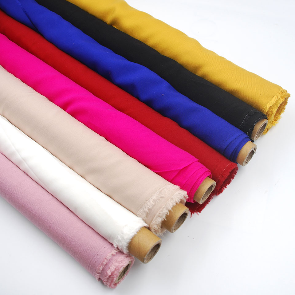 High Quality woven 30s 125gsm challis poplin plain dyed 100% rayon viscose silk fabric for dress garments