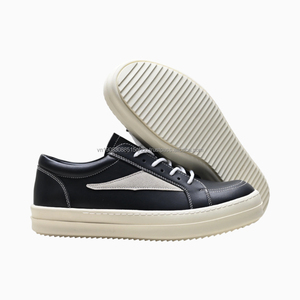 Chaussures de sport décontractées de luxe pour hommes, style montantes à plateforme, de marque Rickks, noires, à lacets, légères et souples - Product Image 1