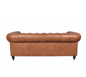 ชุดโซฟาเชสเตอร์ฟิลด์หนังแท้คุณภาพพรีเมียมหรูหรา  แบบเดี่ยว แบบคู่ แบบสามที่นั่ง โซฟาห้องนั่งเล่น โซฟาแบบติดกระดุม  เฟอร์นิเจอร์โรงแรม - Product Image 2