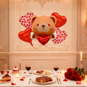 Adorabile Set di palloncini per matrimonio di San Valentino 5 pezzi con palloncini per feste palloncini con cuore rosso e amore - Product Image 3