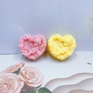 Aşk Melek silikon kalıp DIY Kalp Şekli sevgililer Günü Aroma Mum Alçı Süs Kalıpları El Yapımı Sabun Yapımı Malzemeleri - Product Image 1