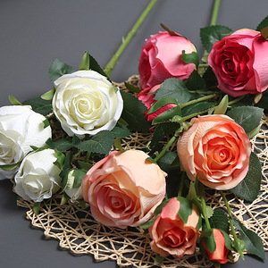 Rose artificielle en soie <span class=keywords><strong>Shana</strong></span>, réaliste, style nordique, pour la décoration intérieure, arrangement floral de plafond et de chemin. - Product Image 2