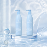 Bouteille pompe 500 ml en PEHD noir mat pour shampoing hydratant, rechargeable, forme circulaire, distributeur de revitalisant et de gel douche pour la maison et le salon
