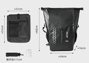 ESLNF Sacs de vélo, sacs de vélo imperméables de grande capacité de 25 L, sacs de selle pour porte-bagages arrière, sac à dos de cycliste - Product Image 3