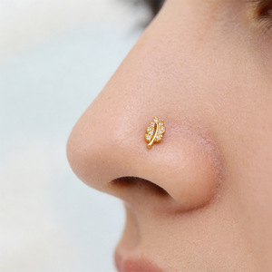 Anneau de nez en titane en forme de S avec cristal étoilé pour piercing de nez, bijou unisexe, accessoire de mode ASTM F136 - Product Image 2