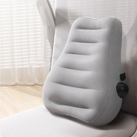 Coussin de soutien lombaire gonflable en forme de U pour chaise de bureau et siège de voiture, coussin de massage, matériau en polyester de couleur unie