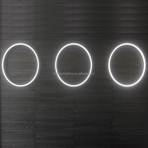 Tres anillos blanco frío OEM/ODM nuevo diseño para escalera de recepción pared arquitectónica moderna luz curva de luz circular LED lineal - Product Image 1